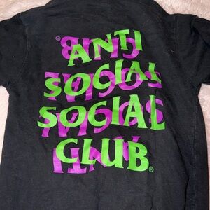 Anti Social Social Club Black Hoodie with Neon Green and Purple Graphic